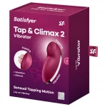 Satisfyer Tap & Climax 2 - 2in1 csiklóizgató és vibrátor (piros)