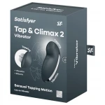 Satisfyer Tap & Climax 2 - 2in1 csikló vibrátor, csiklóizgató (szürke)