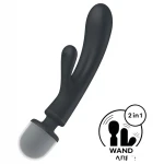 Satisfyer Triple Lover - G-pont és masszírozó wand vibrátor (fekete)