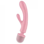 Satisfyer Triple Lover - G-pont és masszírozó wand vibrátor (pink)