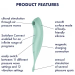 Satisfyer Twirling Pro - app-vezérelt csiklóvibrátor, csiklóizgató (menta)