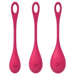 Satisfyer Yoni Power 1 - gésagolyó szett (piros, 3 részes)