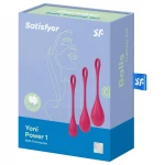 Satisfyer Yoni Power 1 - gésagolyó szett (piros, 3 részes)