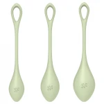 Satisfyer Yoni Power 2 - gésagolyó szett (zöld, 3 részes)