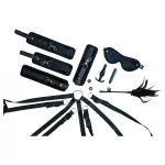 Sei Mio - ágyhoz rögzíthető bondage kötöző szett (fekete)