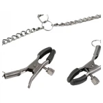 Sei Mio - nyakörv és bimbócsipesz, bondage szett (fekete)