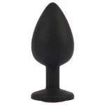 Senuelo Booty Fantasy - szilikon anál plug kristállyal (fekete) - L