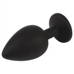 Senuelo Booty Fantasy - szilikon anál plug kristállyal (fekete) - L