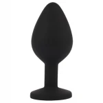 Senuelo Booty Fantasy - szilikon anál plug kristállyal (fekete) - M