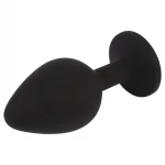 Senuelo Booty Fantasy - szilikon anál plug kristállyal (fekete) - M