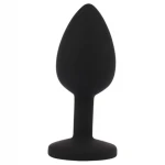 Senuelo Booty Fantasy - szilikon anál plug kristállyal (fekete) - S
