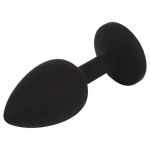 Senuelo Booty Fantasy - szilikon anál plug kristállyal (fekete) - S