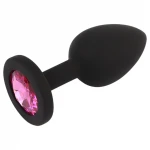 Senuelo Booty Fantasy - szilikon anál plug kristállyal (fekete) - S