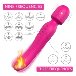 Sex HD Iris - 2 motoros melegítő wand masszírozó vibrátor (pink)
