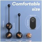 SexHD - távirányítós vibrációs gésagolyó szett (fekete)