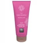 HOT - Shiatsu 2in1 Rashberry scent - masszázs síkosító - málna (200 ml)