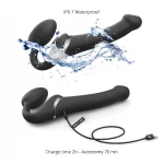 Strap-on-me S - felcsatolható, léghullámos vibrátor (fekete)