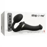 Strap-on-me S - felcsatolható, léghullámos vibrátor (fekete)