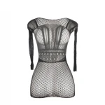 Subblime 951931 - nyitott hátú necc ruha (fekete) - XS-M