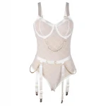 Subblime 954291 - fehér láncos, áttetsző body szett (L-XL)