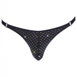 Svenjoyment - strasszos, csillogó férfi tanga (fekete)