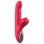 Erospace Sweet Play - 2in1 lökő és csiklóizgató vibrátor (piros)