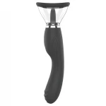 Erospace Sweet Play - 2in1 csiklóizgató vibrátor nyelvvel és szívással (fekete)