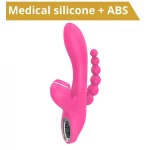 Erospace Sweet Play - G-pont vibrátor anál szondával és szívással (rózsaszín)