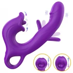 Erospace Sweet Play - nyelves csiklóizgató és bólogató G-pont vibrátor (lila)