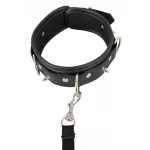 Vegan Fetish - szegecses nyakörv és póráz, bondage szett (fekete)