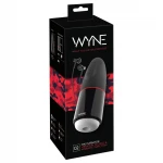 WYNE 02 - akkus, rezgő-szívó maszturbátor férfiaknak (fekete-fehér)