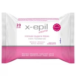 X-Epil Intimo - intim törlő kendő Aloe Verával (20 db)