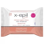 X-Epil Intimo Sensitive - intim törlőkendő érzékeny bőrre (20 db)