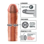Pipedream - X-TENSION Mega 2 - élethű péniszköpeny (20,3 cm, testszínű)