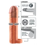 Pipedream X-TENSION Perfect 2 - heregyűrűs péniszköpeny (19 cm, testszínű)