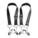 XR Brands - szeméremajak-széthúzó csipeszek (fekete)