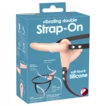 You2Toys - Strap-On - felcsatolható dupla vibrátor (testszínű)