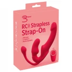 You2Toys Strapless - felcsatolható 3 ágú vibrátor (piros)